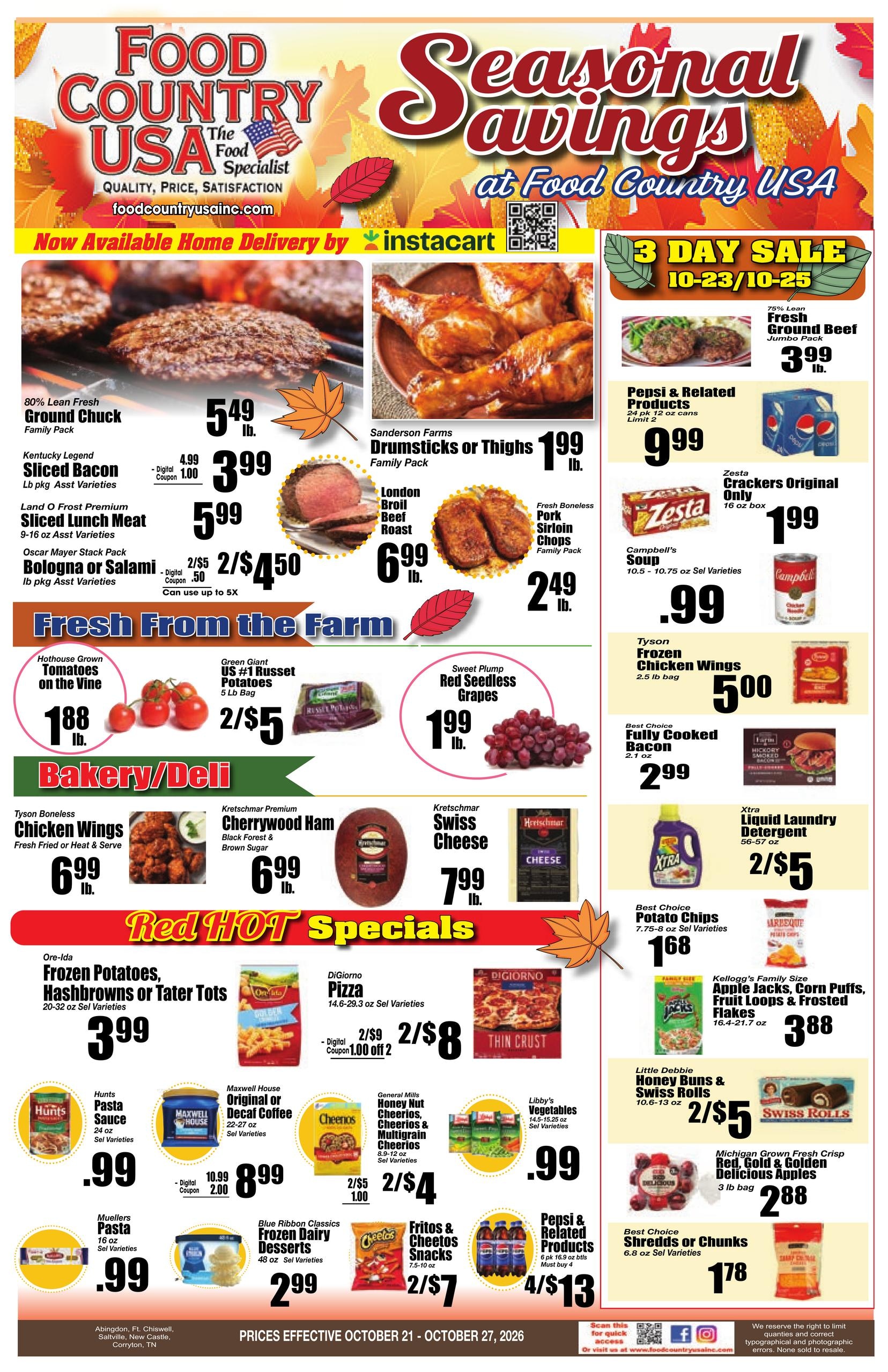 Food Country USA Weekly Ad October 21 - 27, 2026