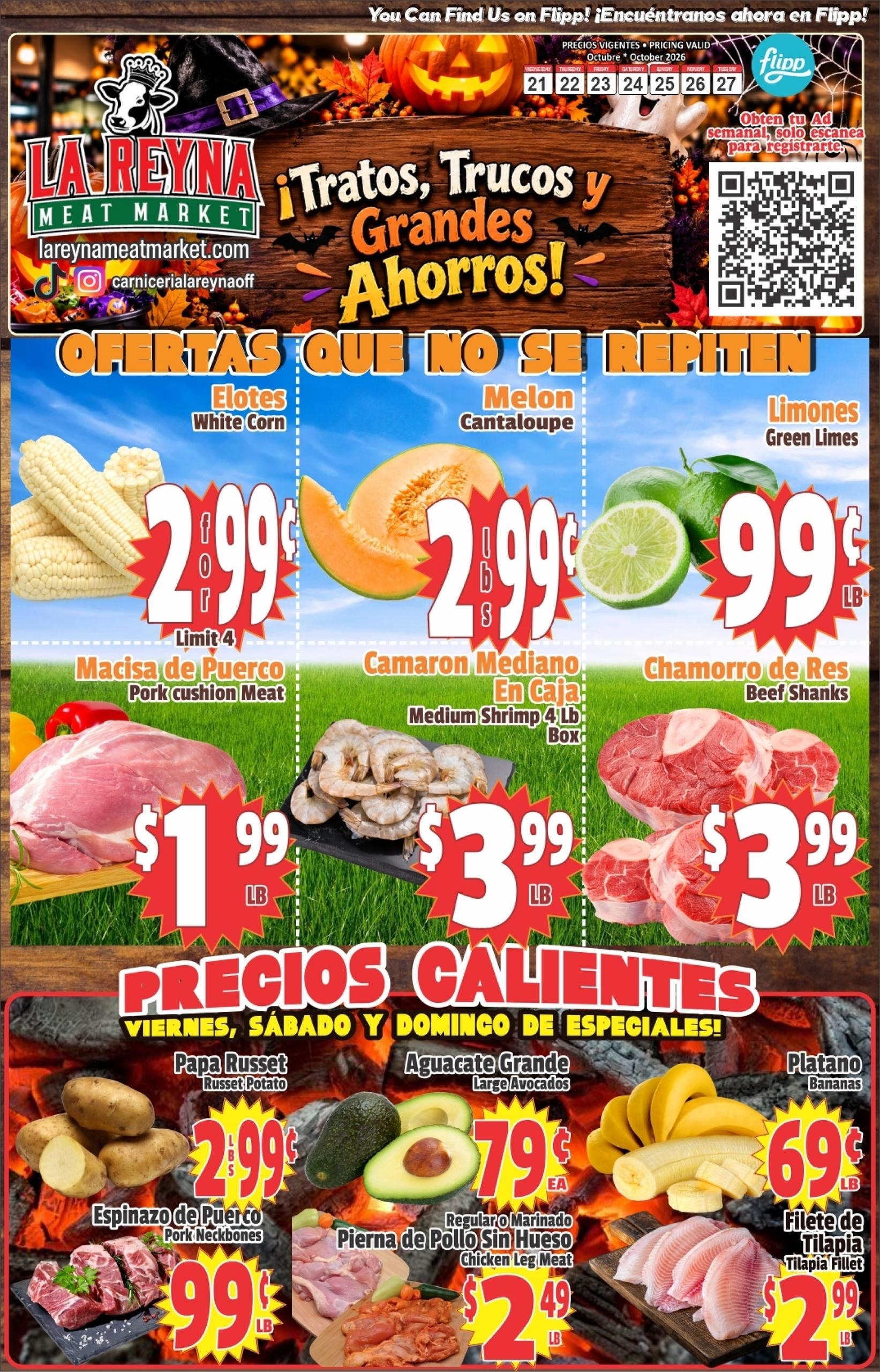 La Reyna Meat Market Weekly Ad October 21 - 27, 2026