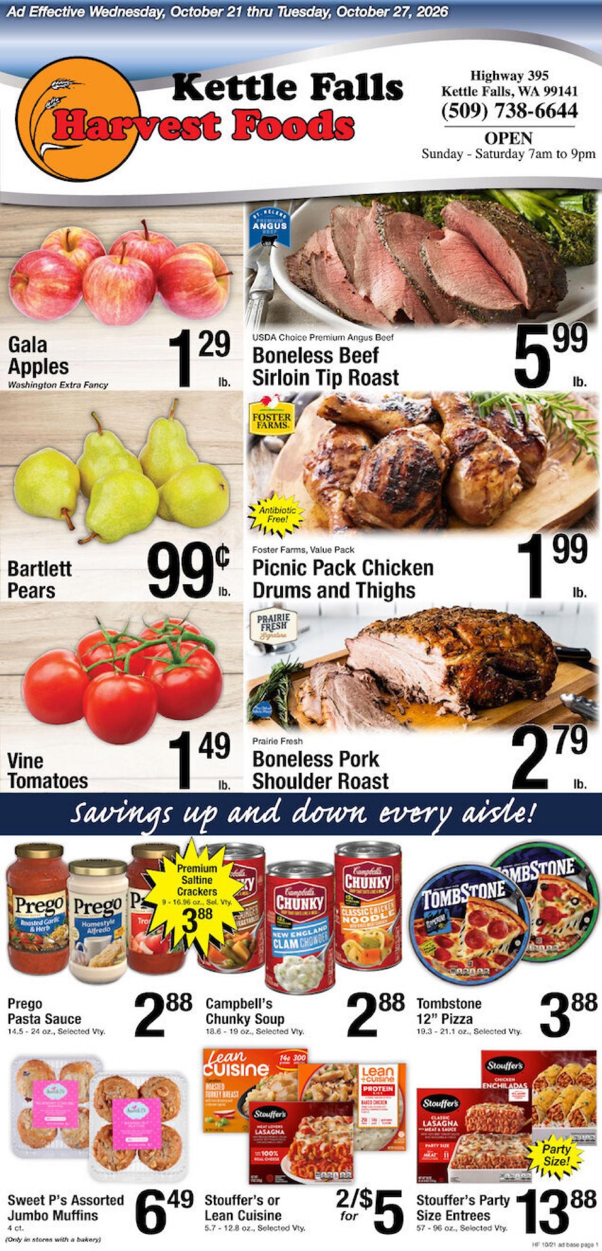 Harvest Foods (Ione-Republic Area, WA) Weekly Ad October 21 - 27, 2026