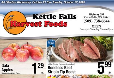 Harvest Foods (Ione-Republic Area, WA) Weekly Ad October 21 - 27, 2026