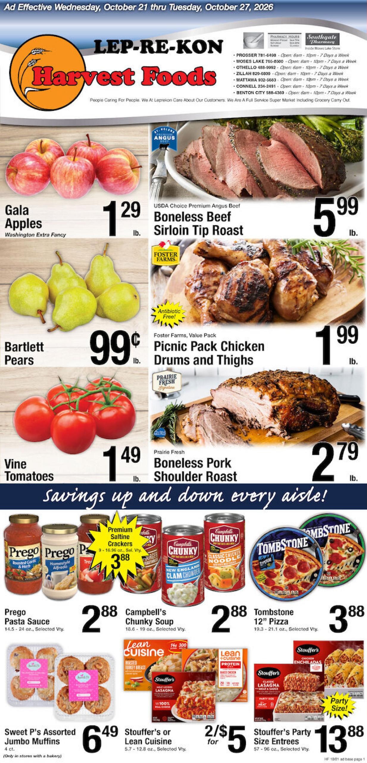 Harvest Foods (Wapato Area, WA) Weekly Ad October 21 - 27, 2026