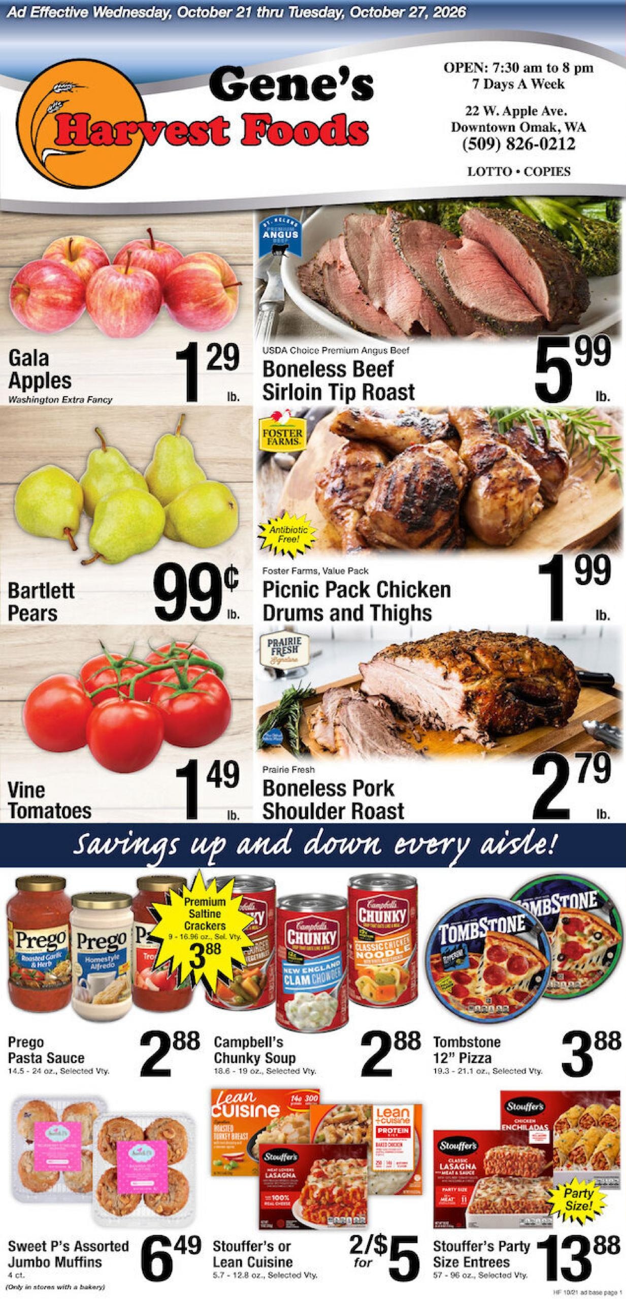 Harvest Foods (Okanogan Area, WA) Weekly Ad October 21 - 27, 2026