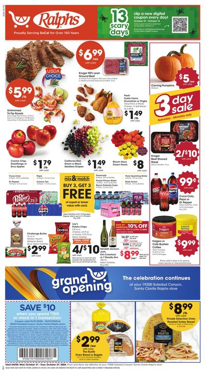 Ralphs (Santa Clarita Area, CA) Weekly Ad October 21 - 27, 2026