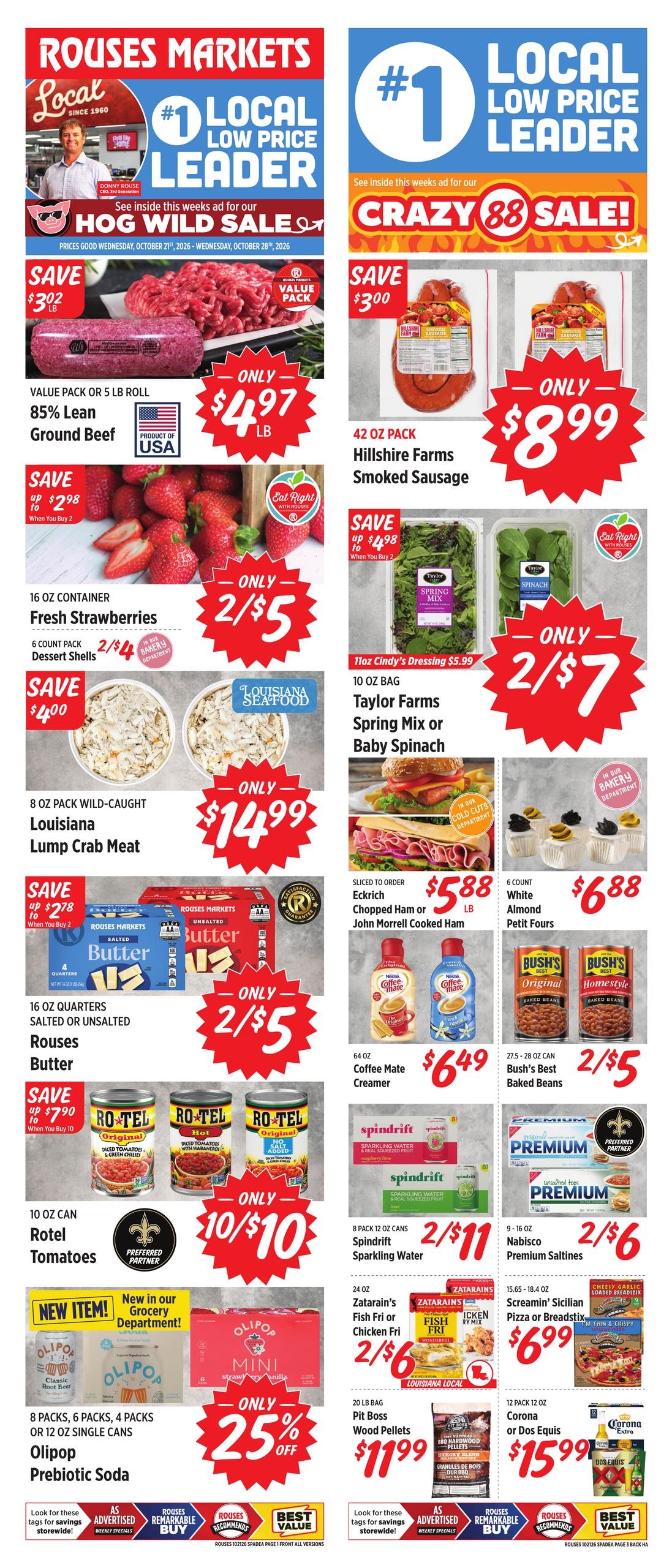 Rouses Supermarkets (Hattiesburg Area, MS) Weekly Ad October 21 - 28, 2026
