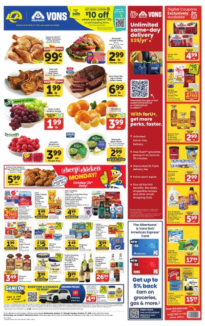 Vons (Avila Beach Area, CA) Weekly Ad October 21 - 27, 2026
