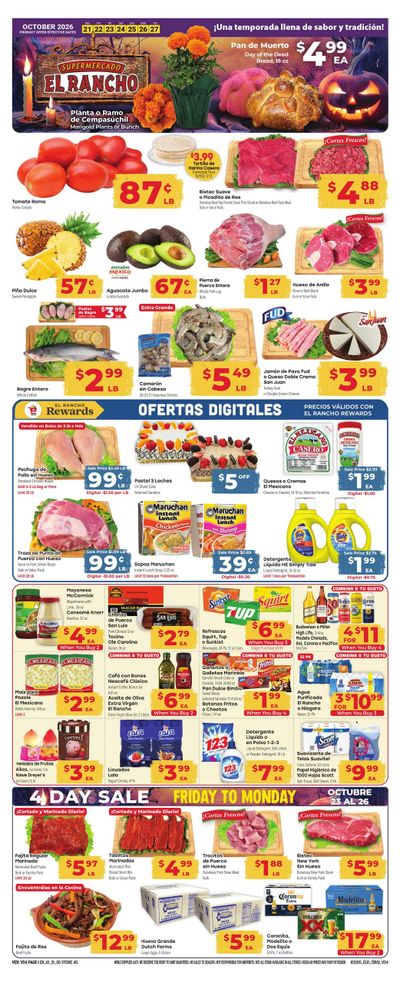 El Rancho Supermercado (Irving Area, TX) Weekly Ad October 21 - 27, 2026