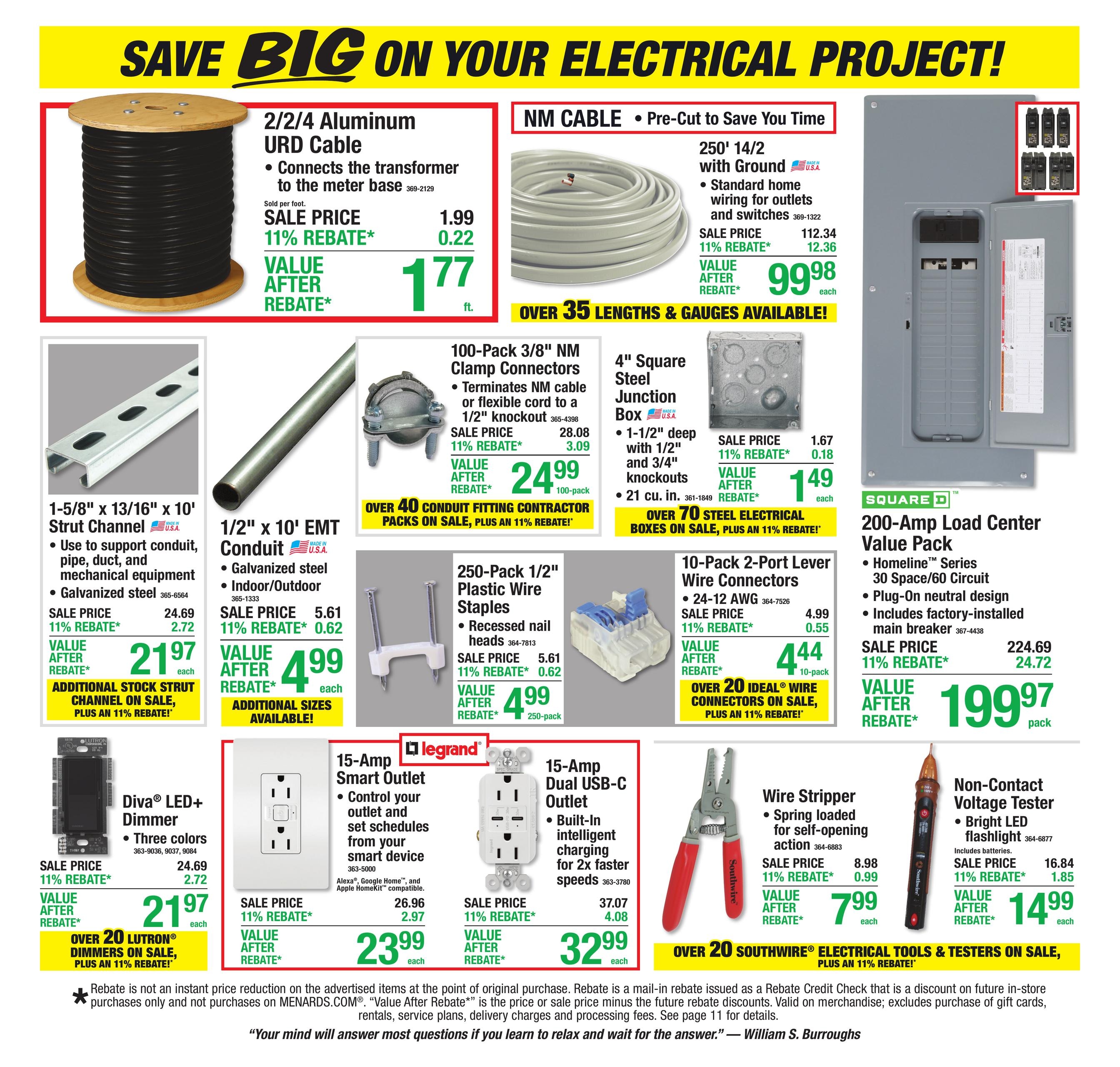 Menards (Barnesville Area, MN) 11% Rebate Sale Weekly Ad October 21 - November 1, 2026