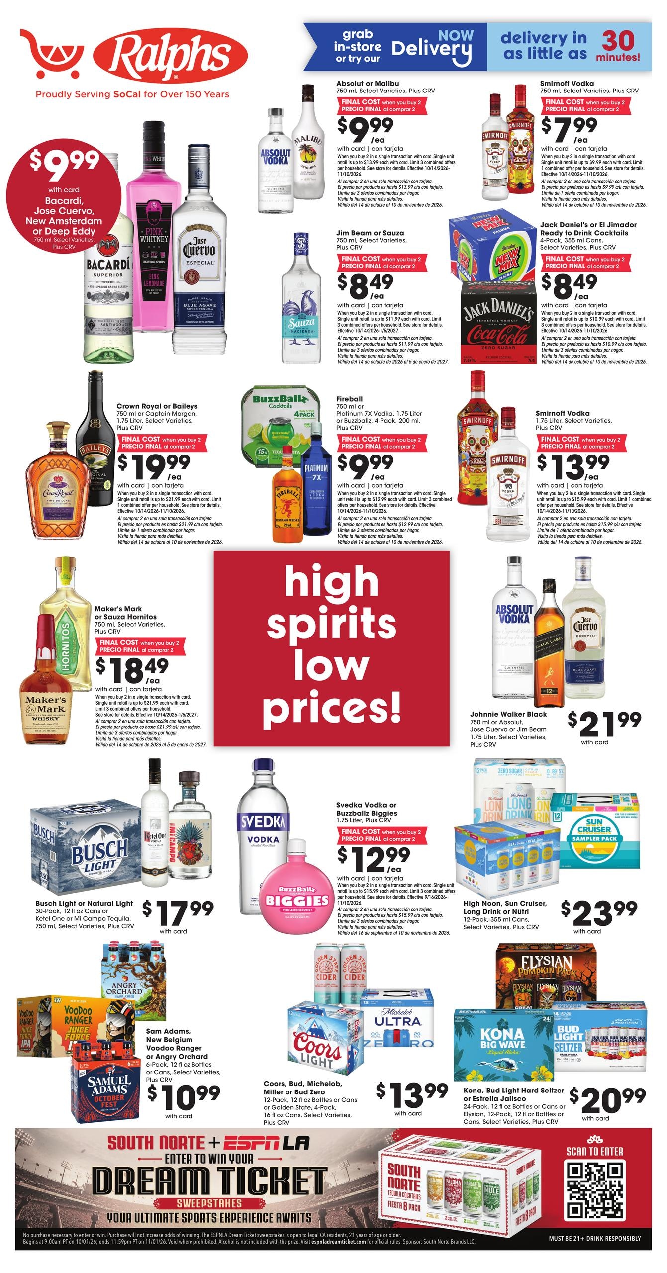 Ralphs Adult Beverage Weekly Ad October 21 - 27, 2026