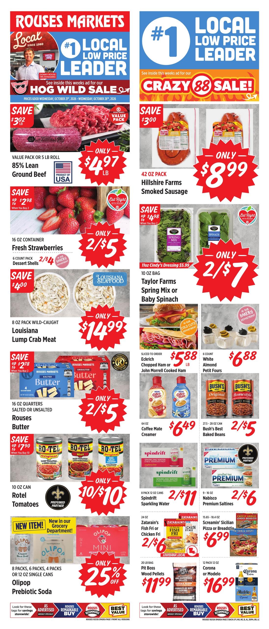 Rouses Supermarkets (Lafayette Area, LA) Weekly Ad October 21 - 28, 2026
