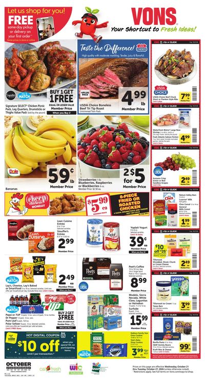 Vons (Clovis-Fresno Area, CA) Weekly Ad October 21 - 27, 2026