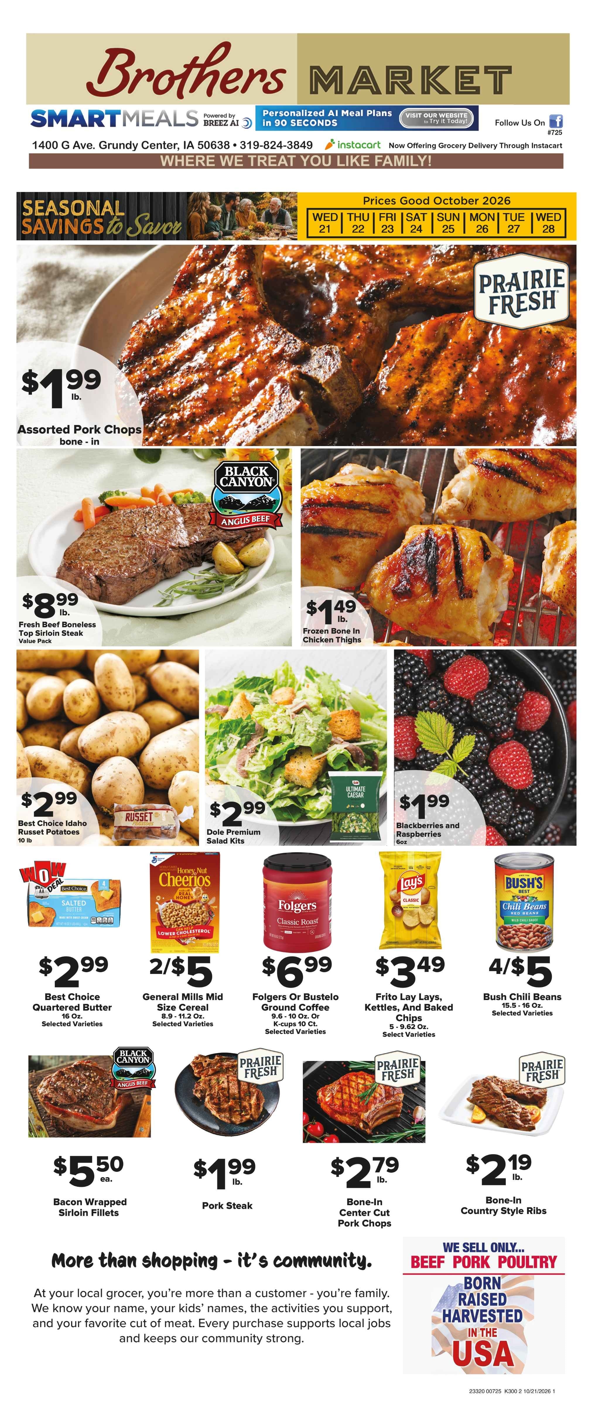 Brothers Market (Grundy Center, IA) Weekly Ad October 21 - 28, 2026