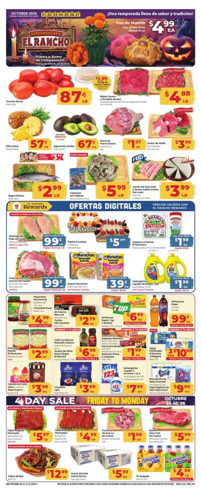 El Rancho Supermercado (Mesquite Area, TX) Weekly Ad October 21 - 27, 2026