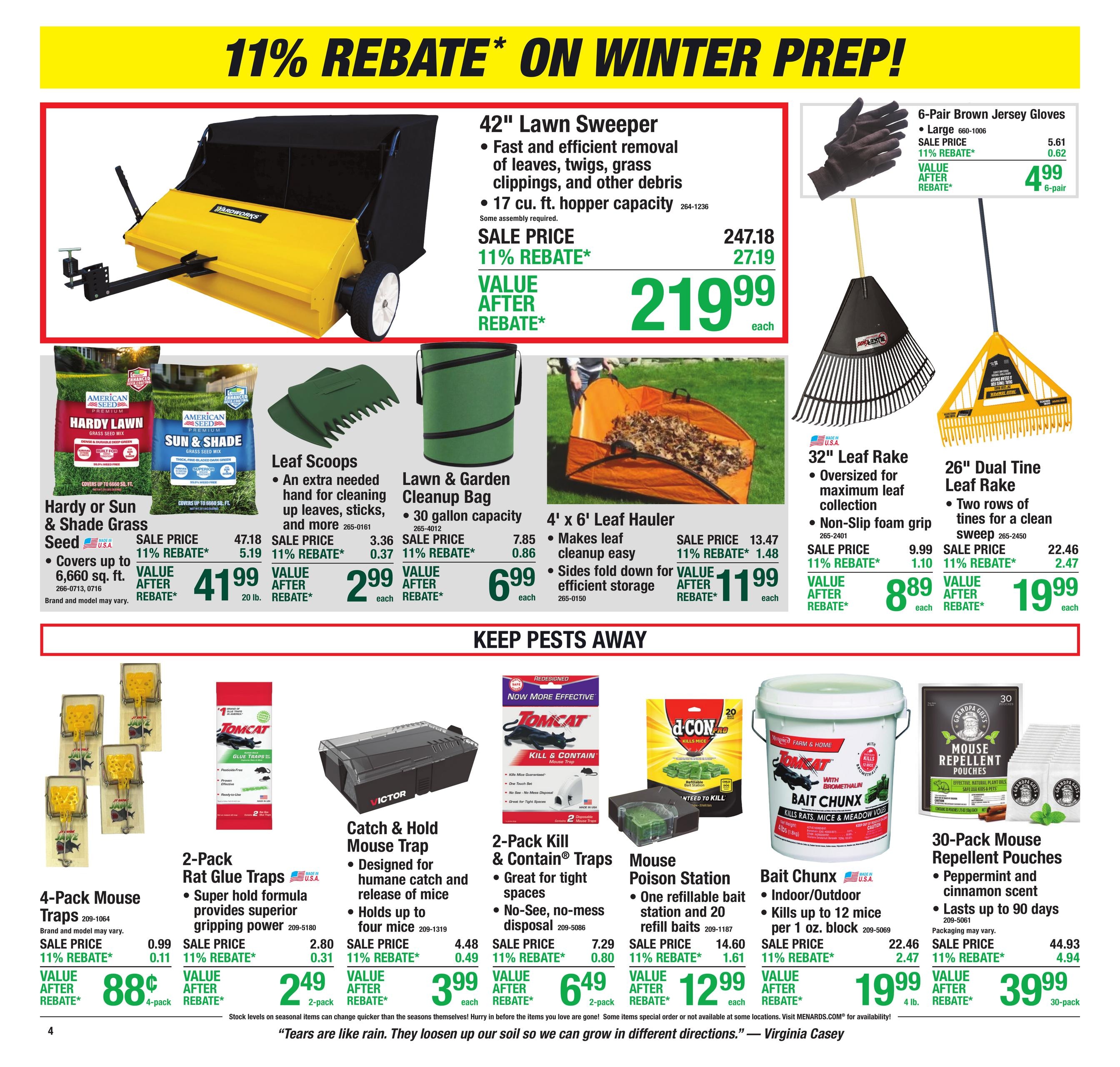 Menards (Bellevue Area, IA) 11% Rebate Sale Weekly Ad October 21 - November 1, 2026
