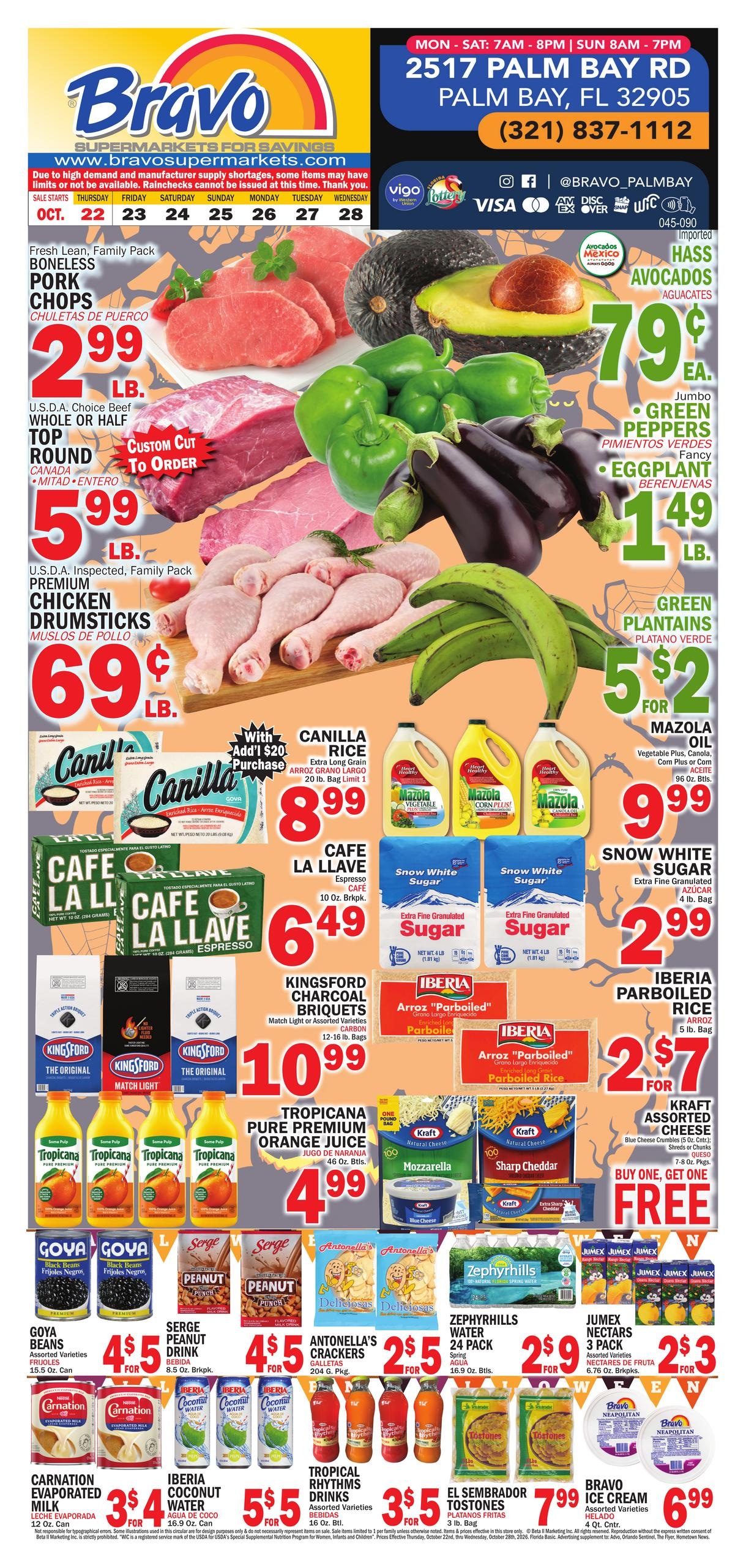 Bravo Supermarket (Palm Bay Area, FL) Bravo Florida Weekly Weekly Ad October 22 - 28, 2026