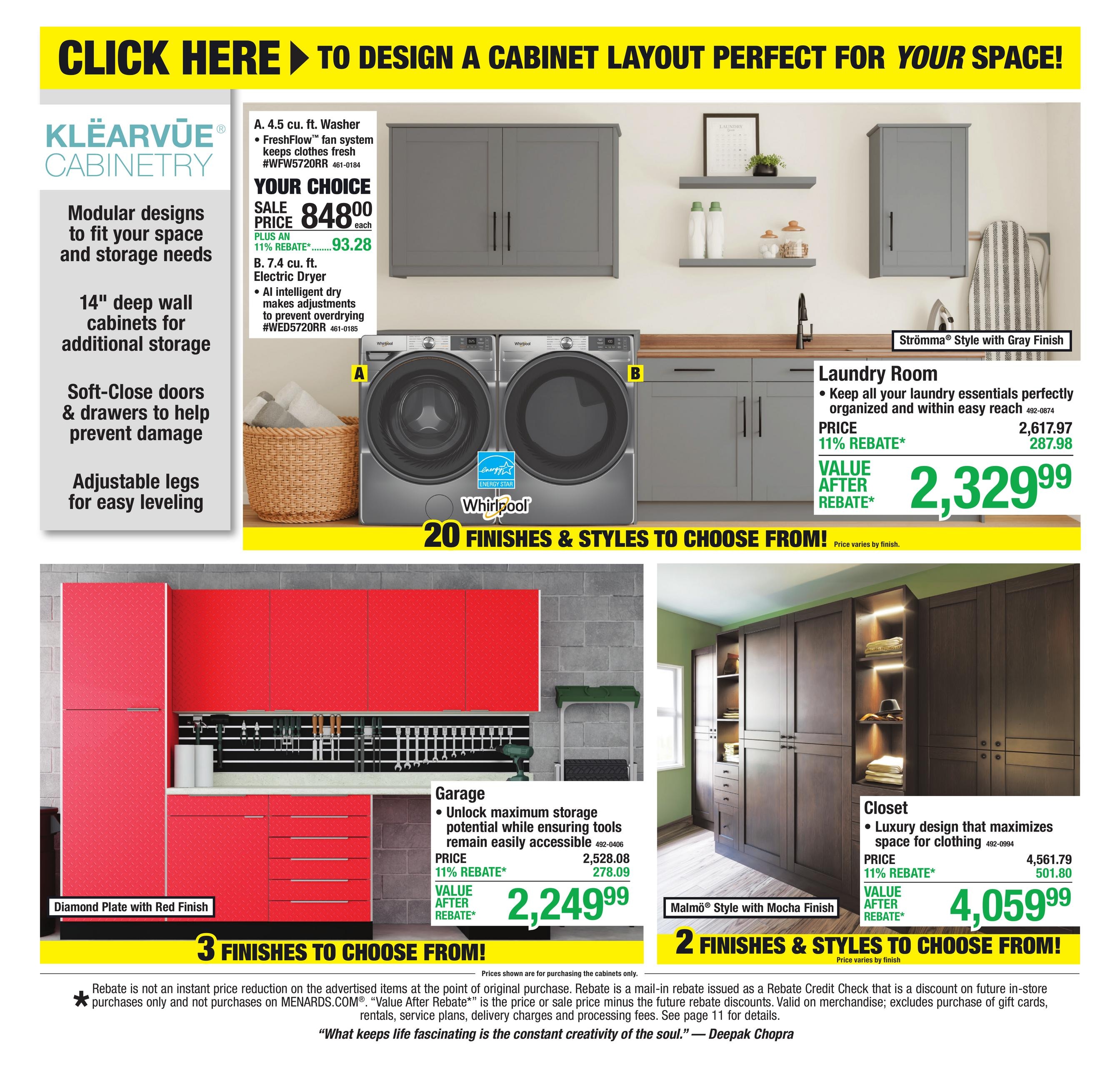 Menards (Brookville Area, IN) 11% Rebate Sale Weekly Ad October 21 - November 1, 2026