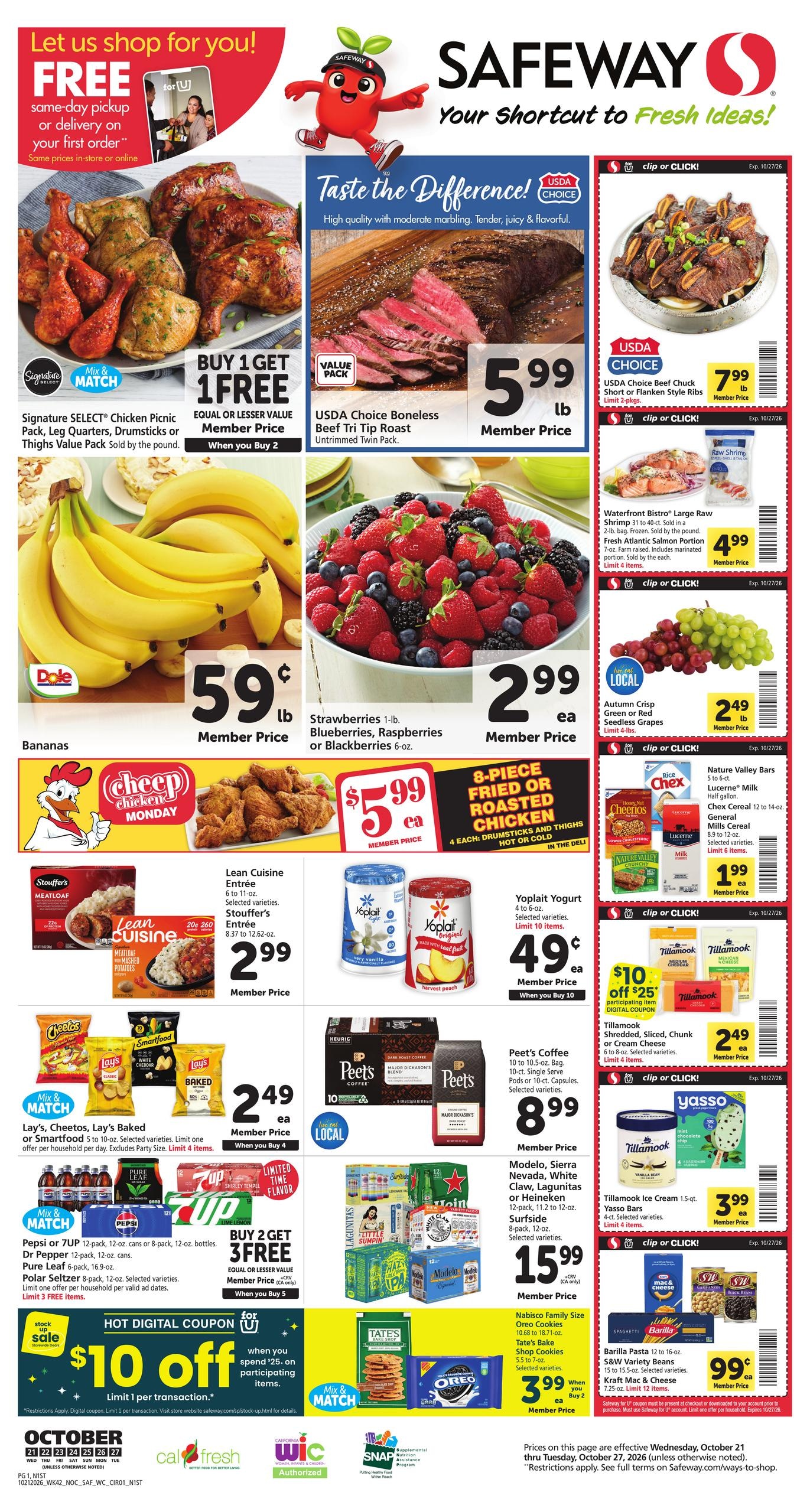 Safeway (Berkeley Area, CA) Weekly Ad October 21 - 27, 2026