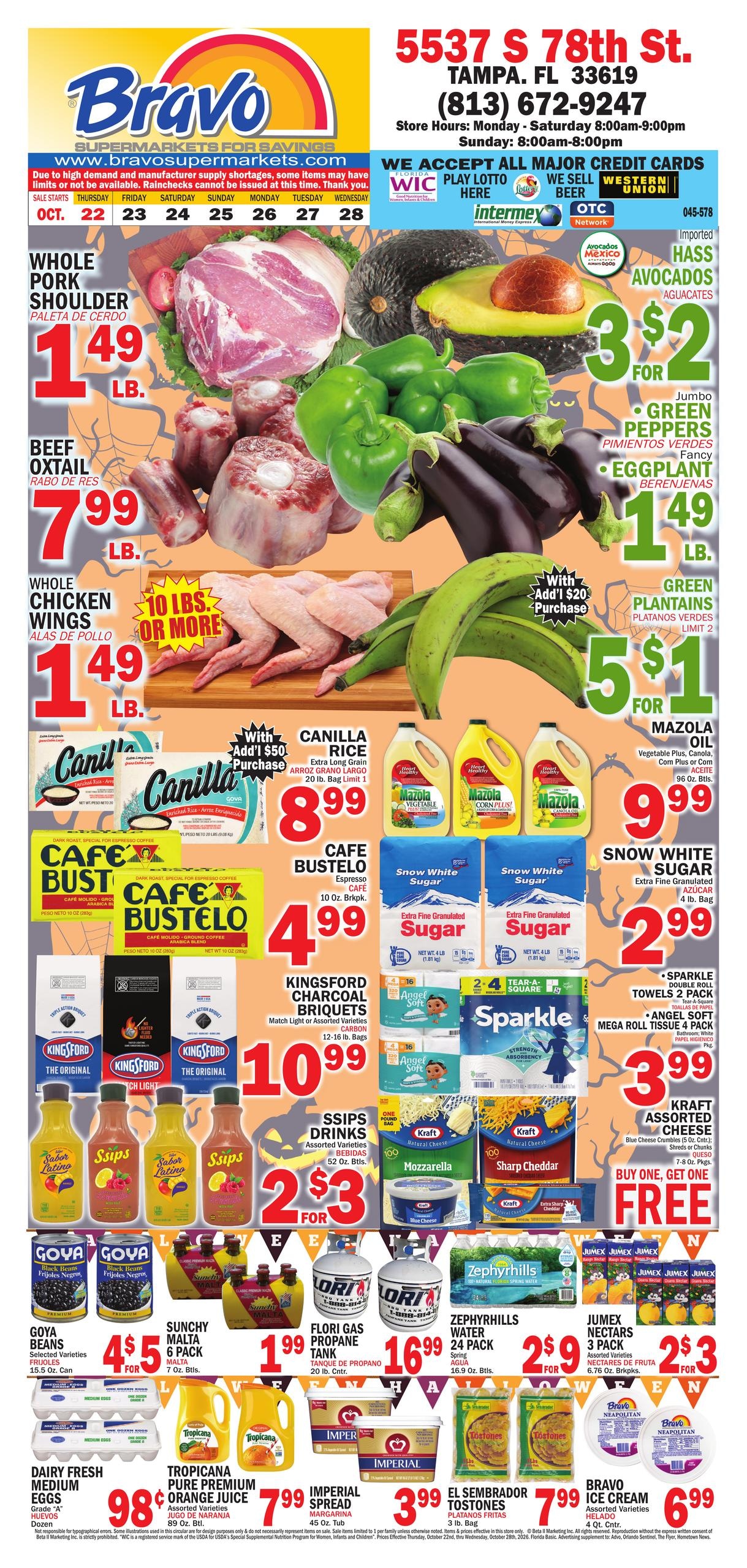 Bravo Supermarket (St. Petersburg Area, FL) Bravo Florida Weekly Weekly Ad October 22 - 28, 2026