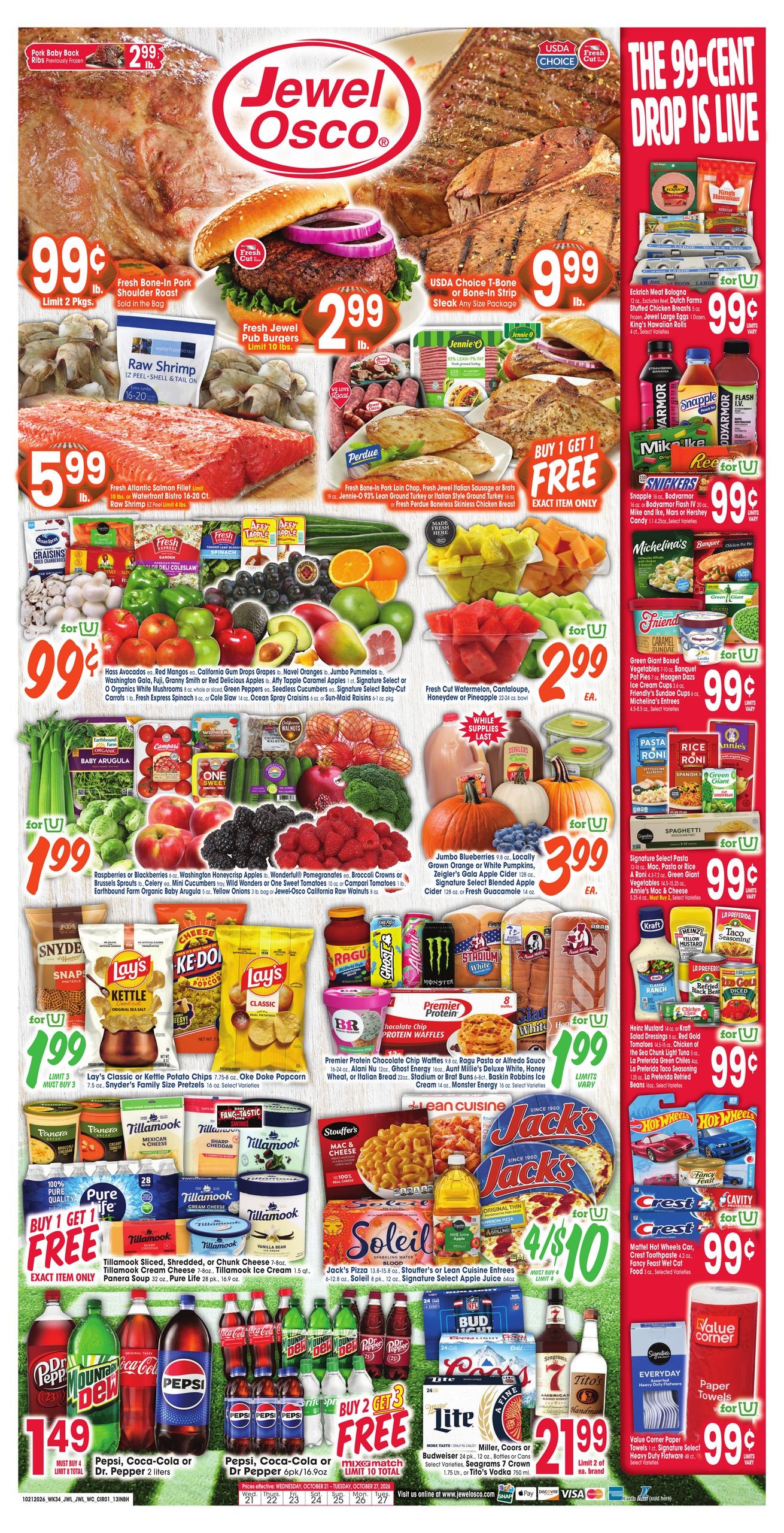 Jewel-Osco (Hammond-Merrillville Area, IN) Weekly Ad October 21 - 27, 2026