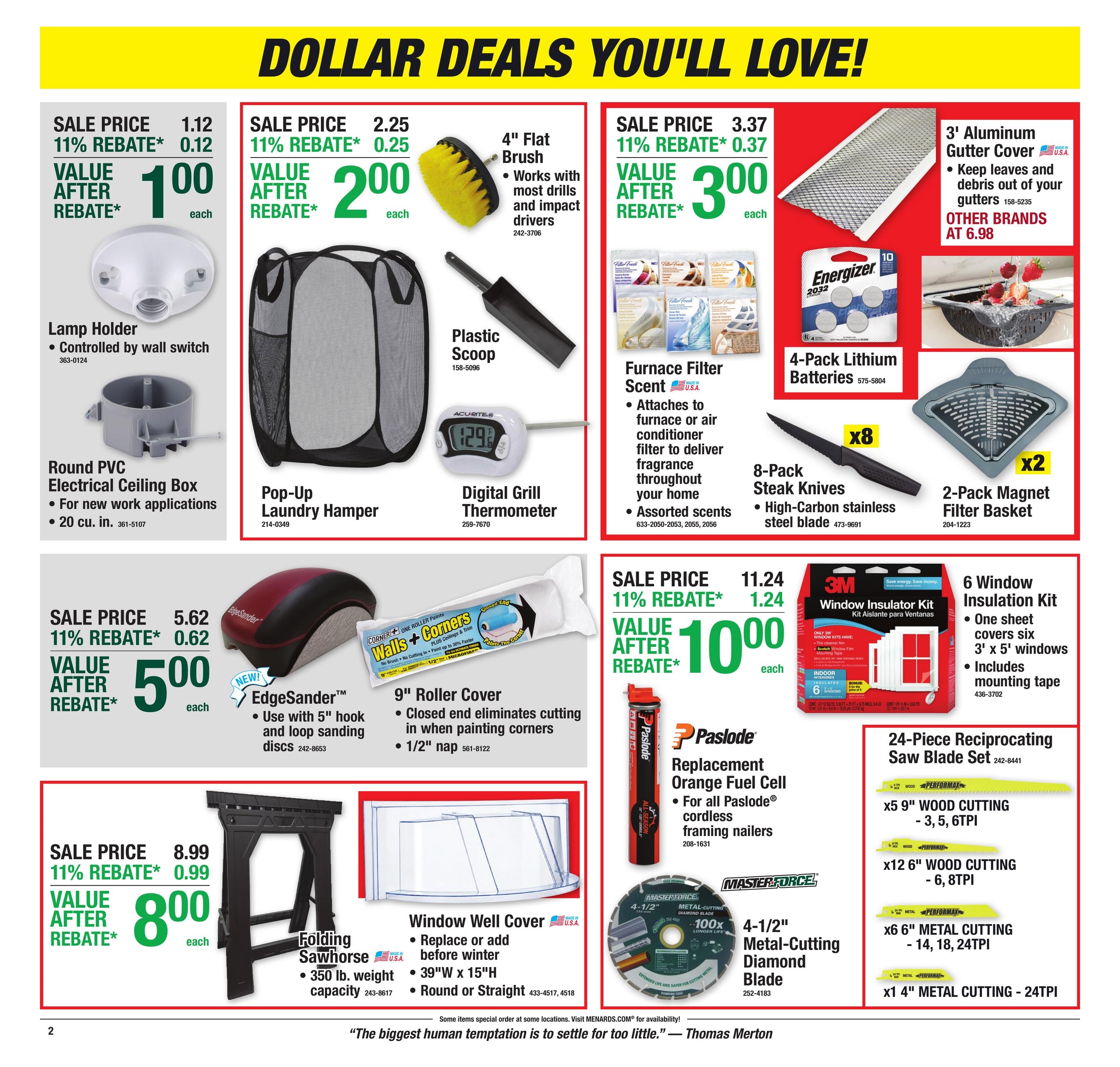 Menards (Agenda Area, KS) 11% Rebate Sale Weekly Ad October 21 - November 1, 2026