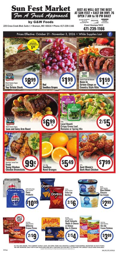 G&W Foods Weekly Ad October 21 - November 3, 2026