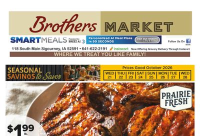 Brothers Market (Sigourney, IA) Weekly Ad October 21 - 28, 2026