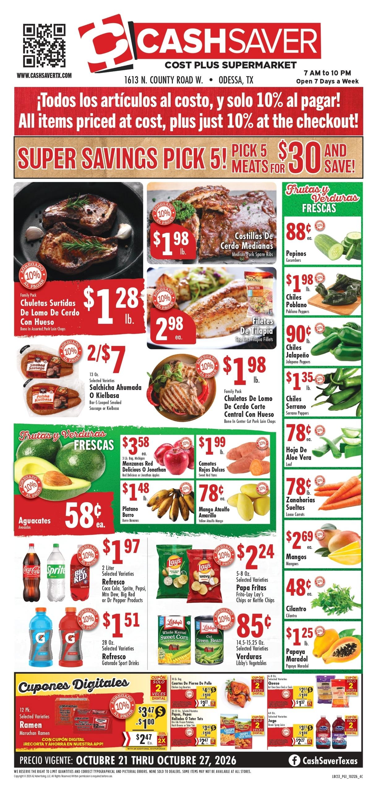 Cash Saver Texas (Odessa Area, TX) Weekly Ad October 21 - 27, 2026