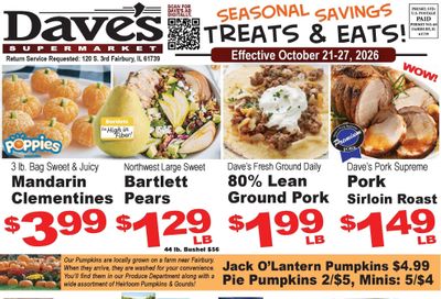 Dave's Supermarket (Fairbury Area, IL) Weekly Ad October 21 - 27, 2026