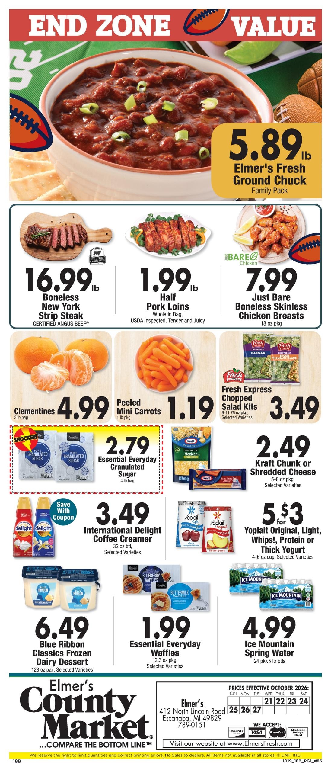 Elmer's County Market Weekly Ad October 21 - 27, 2026