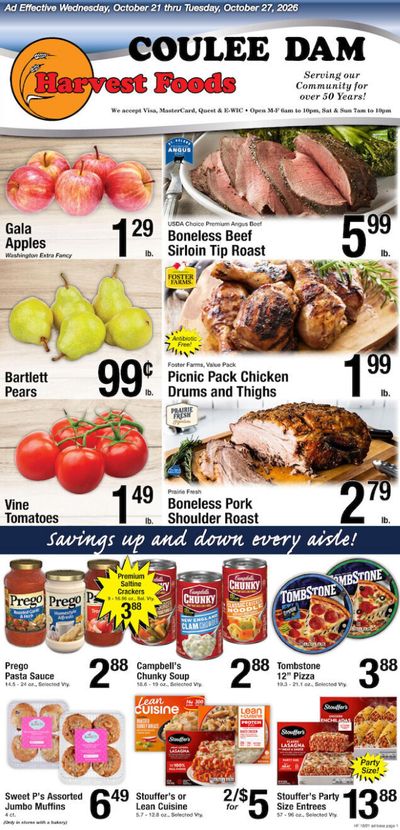 Harvest Foods (Coulee City Area, WA) Weekly Ad October 21 - 27, 2026