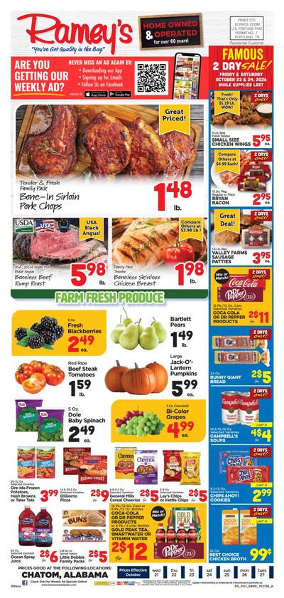 Ramey's (Chatom Area, AL) Weekly Ad October 21 - 27, 2026