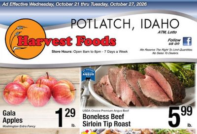 Harvest Foods (Moscow Area, ID) Weekly Ad October 21 - 27, 2026