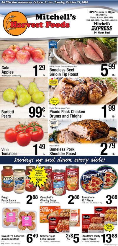 Harvest Foods (Cocolalla Area, ID) Weekly Ad October 21 - 27, 2026