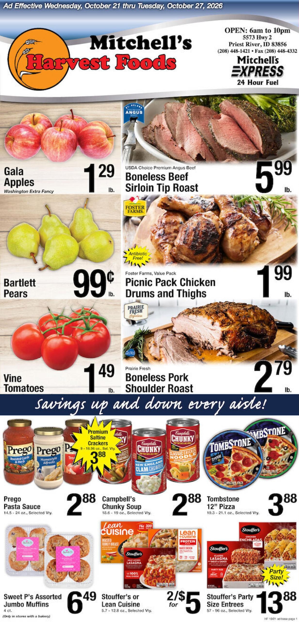 Harvest Foods (Cocolalla Area, ID) Weekly Ad October 21 - 27, 2026