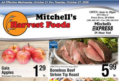 Harvest Foods (Cocolalla Area, ID) Weekly Ad October 21 - 27, 2026