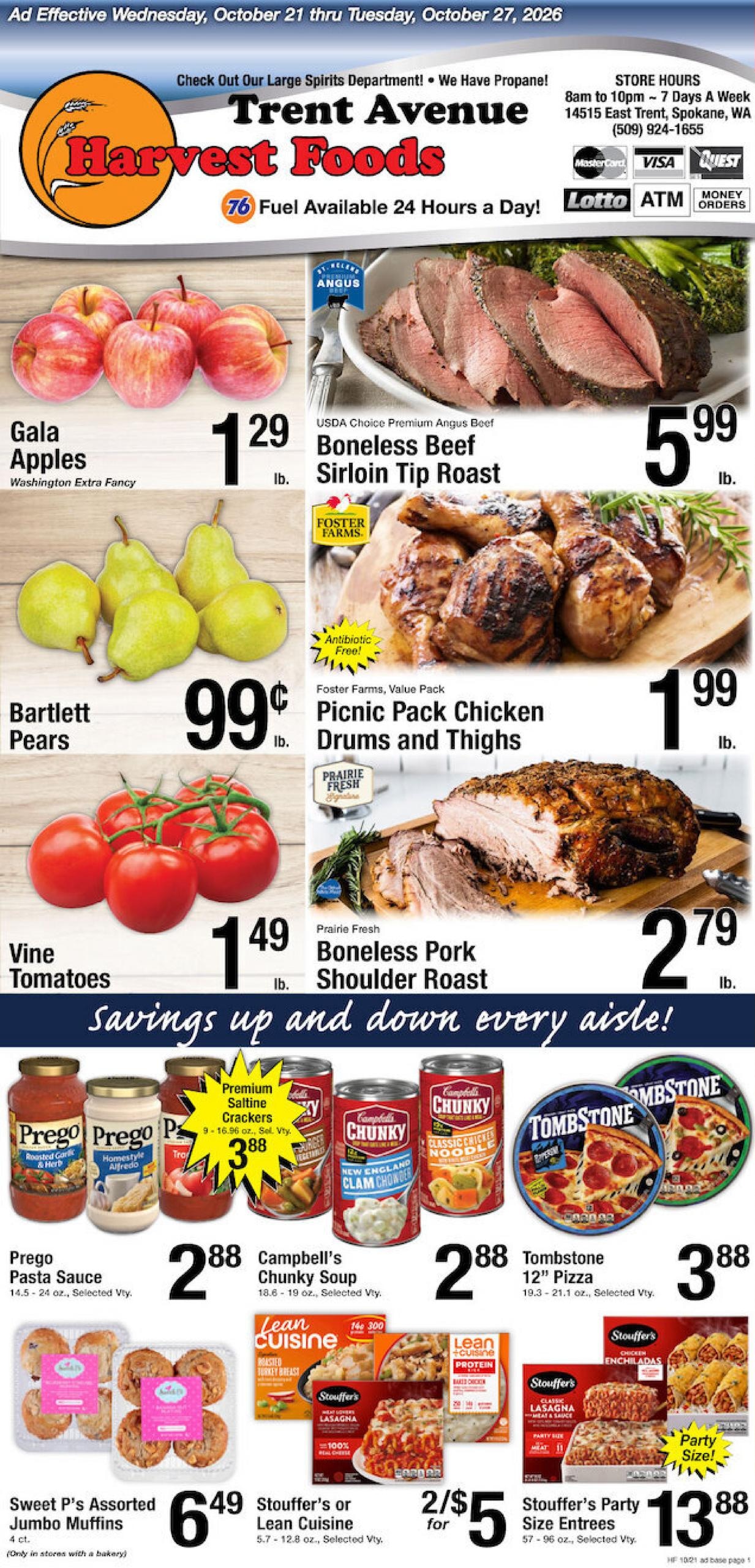 Harvest Foods (Spokane Valley Area, WA) Weekly Ad October 21 - 27, 2026