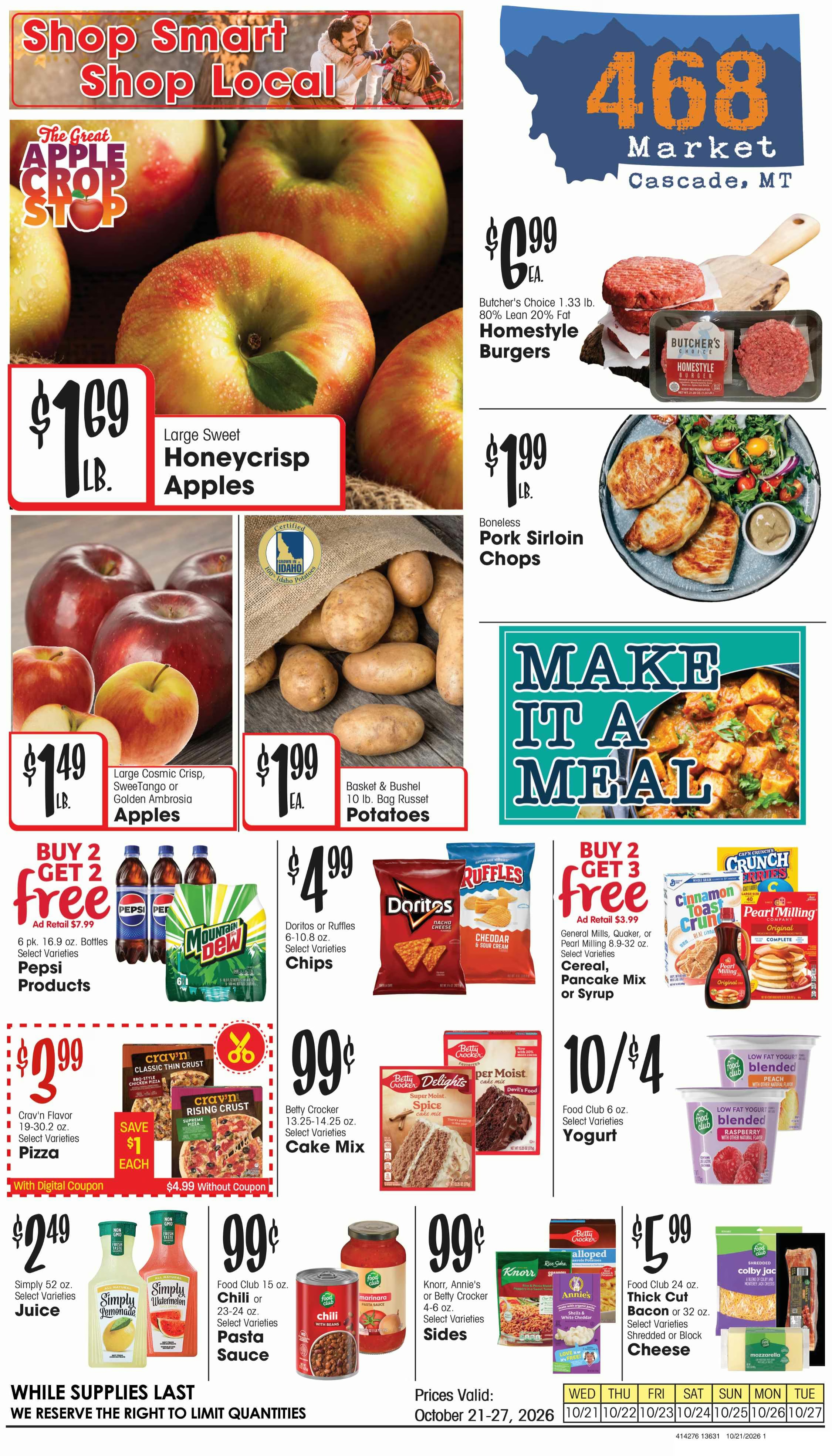 468 Market (130 1st St N, Cascade, MT) Weekly Ad October 21 - 27, 2026