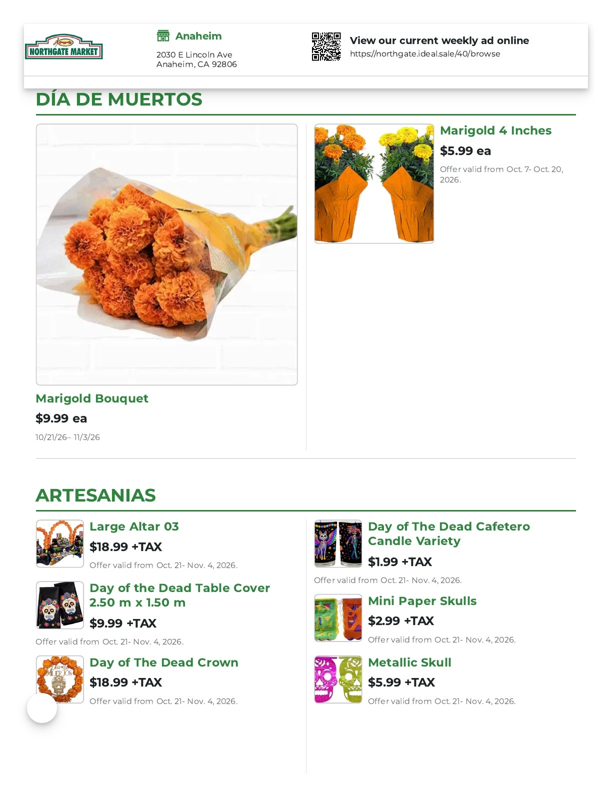 Northgate Market Weekly Ad October 21 - November 3, 2026