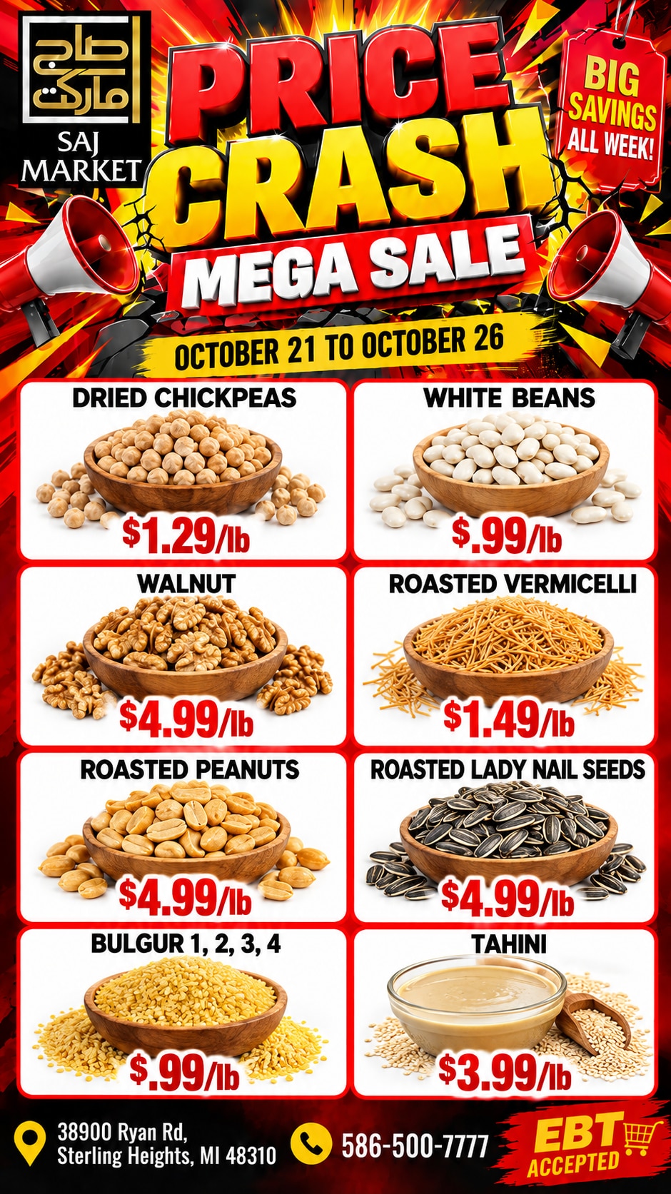 Saj Market Weekly Ad October 21 - 27, 2026