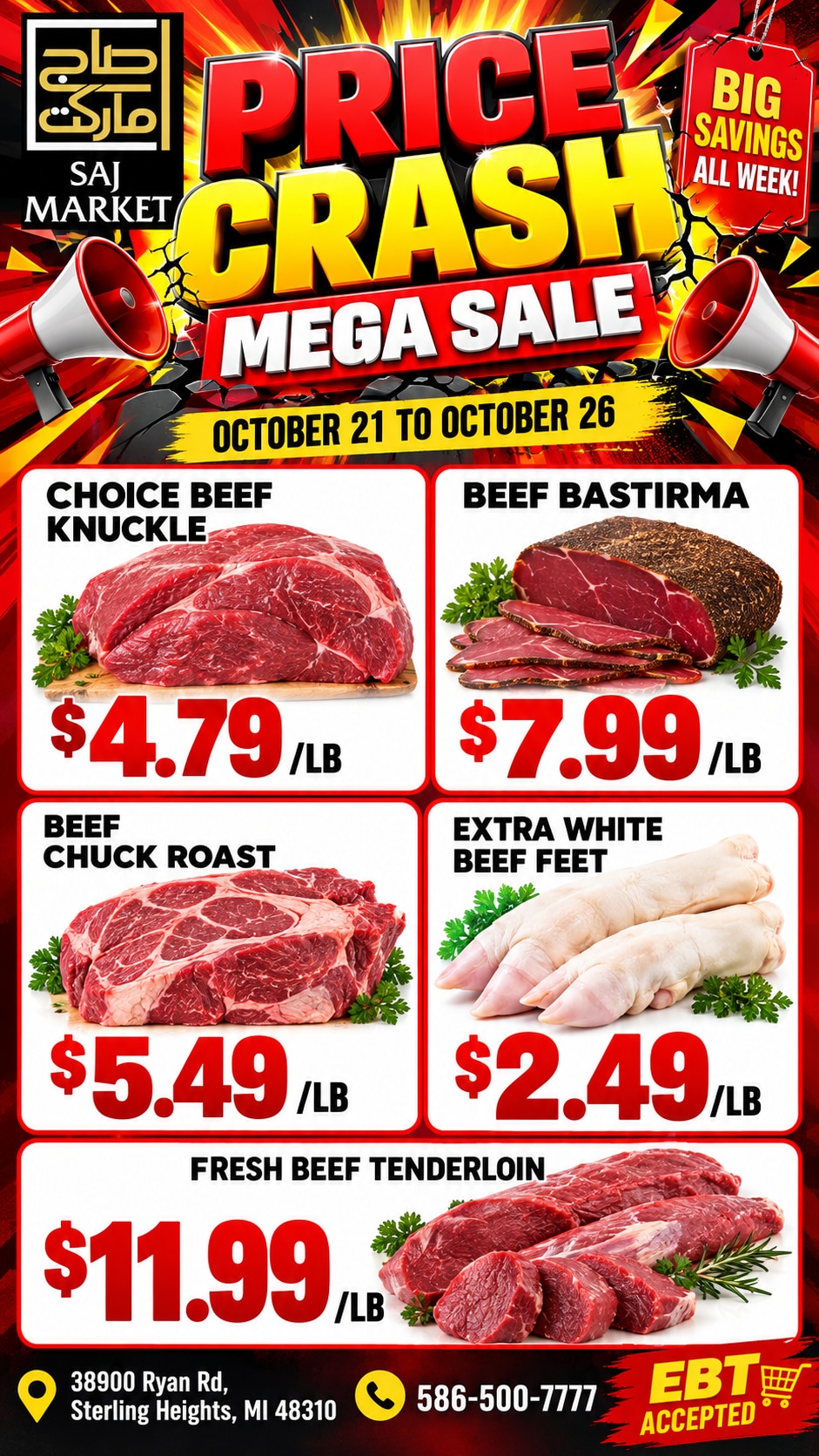 Saj Market Weekly Ad October 21 - 27, 2026