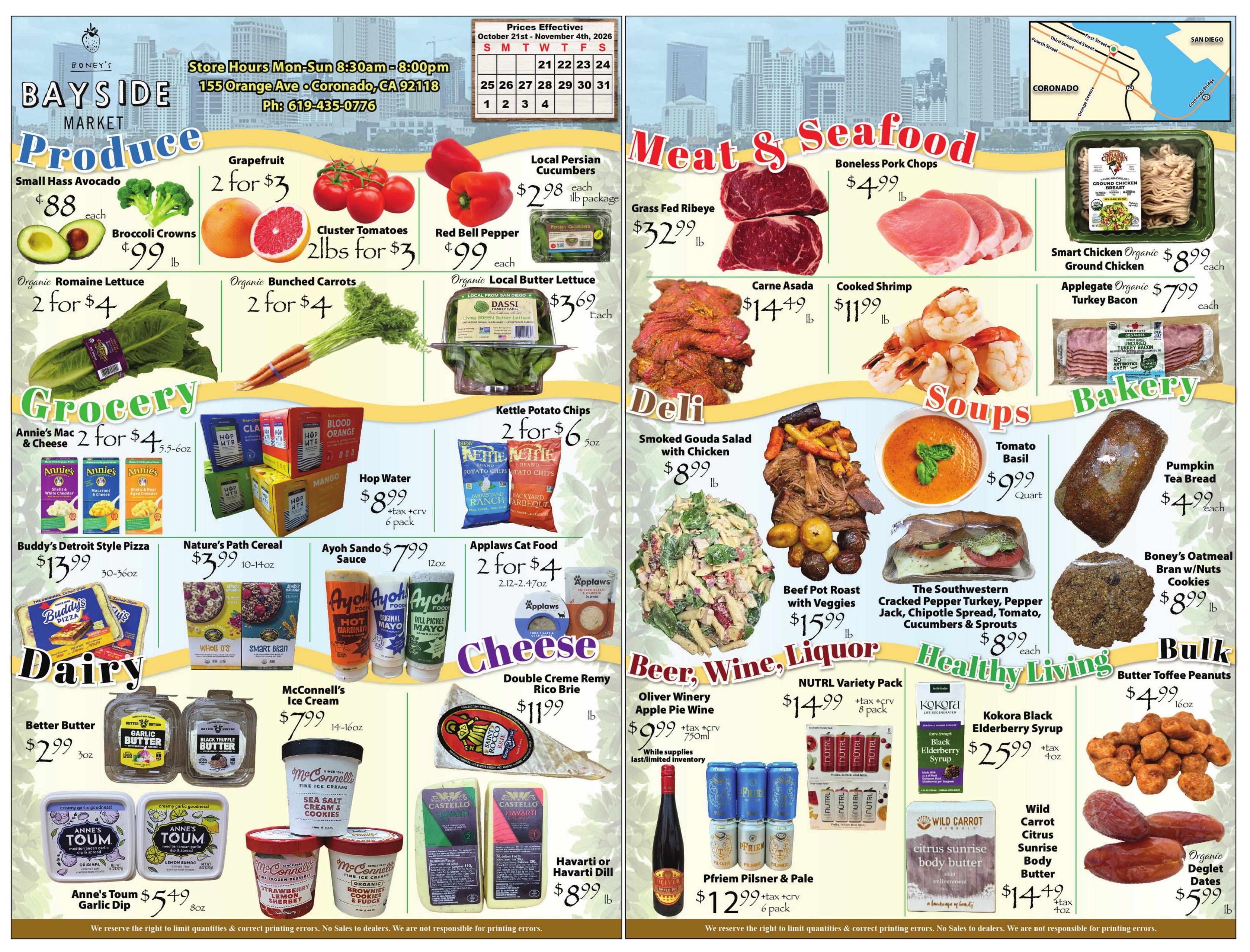 Boney’s Bayside Market Weekly Ad October 28 - November 4, 2026