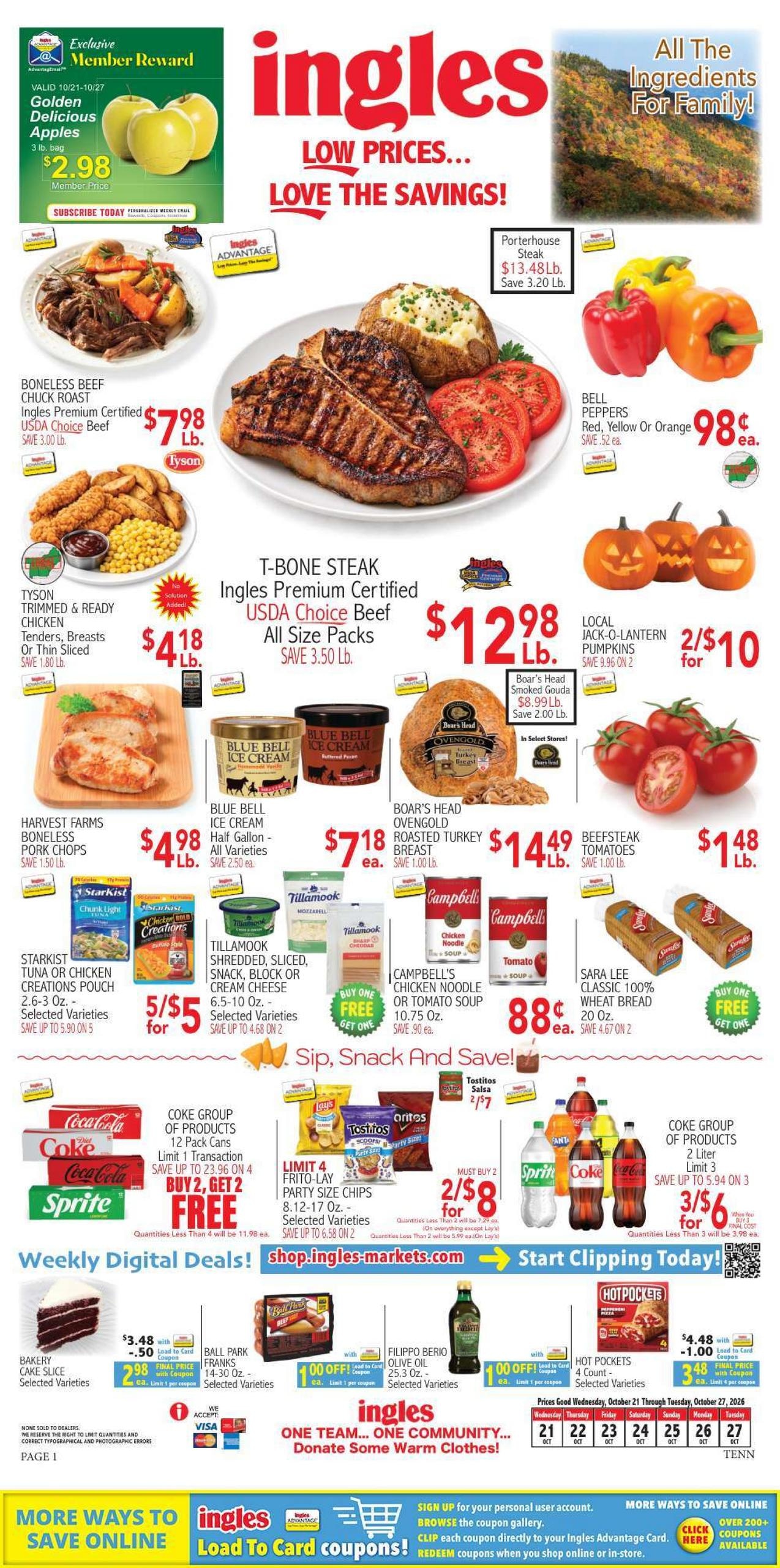 Ingles Markets (Gulston Area, KY) Weekly Ad October 21 - 27, 2026