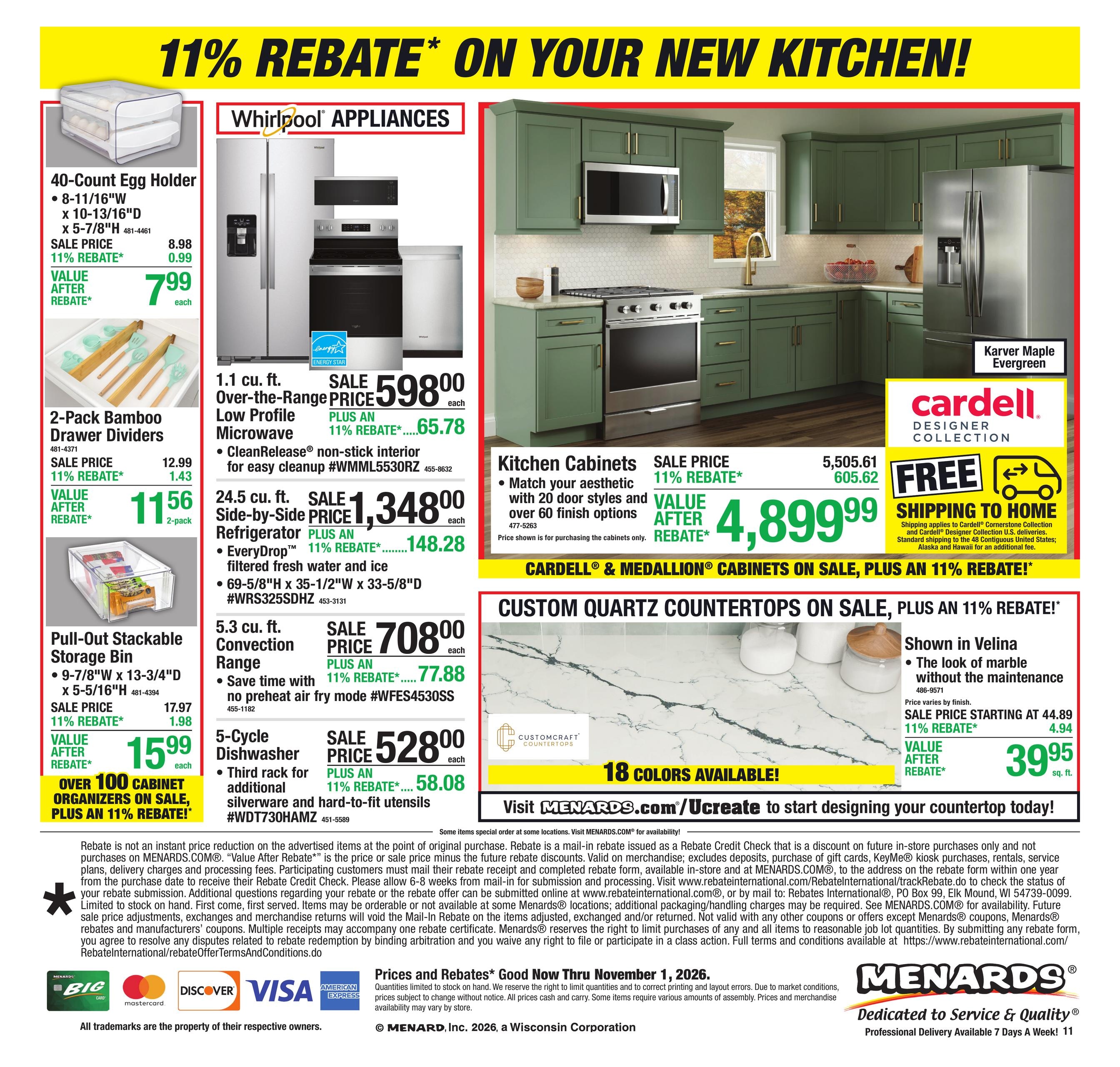Menards (Ankeny Area, IA) 11% Rebate Sale Weekly Ad October 21 - November 1, 2026