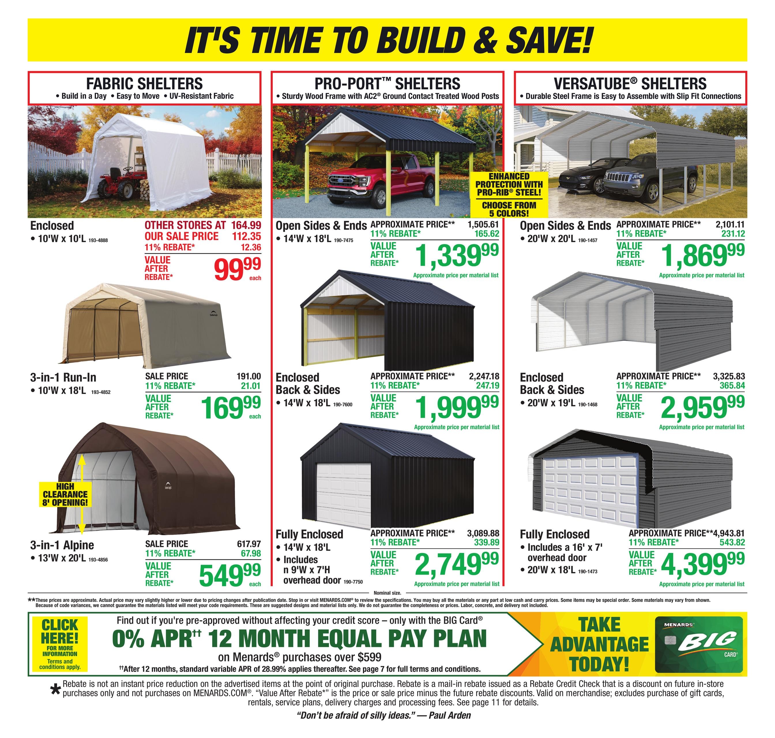 Menards (Ankeny Area, IA) 11% Rebate Sale Weekly Ad October 21 - November 1, 2026