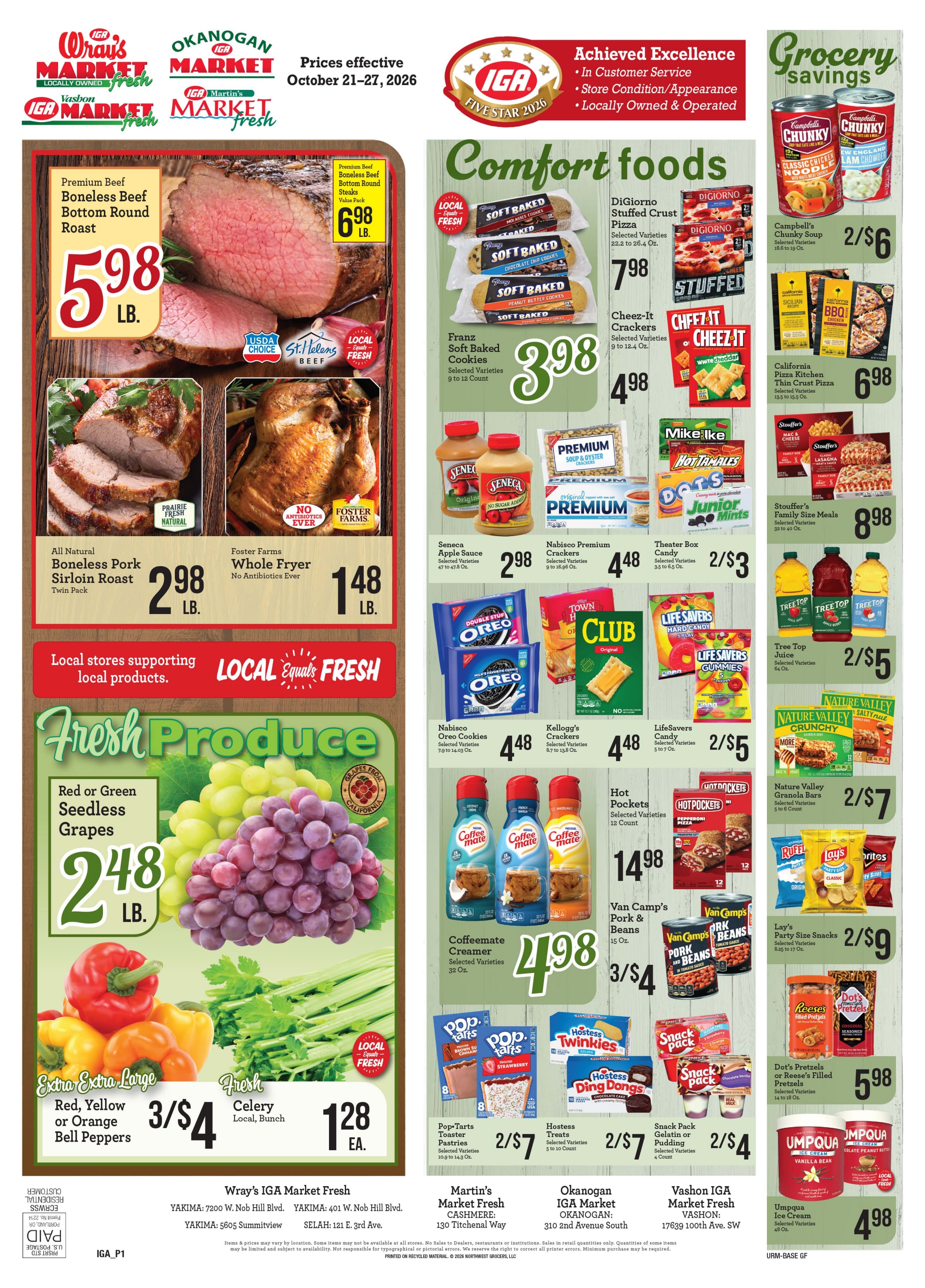 Vashon Market Fresh Weekly Ad October 21 - 27, 2026