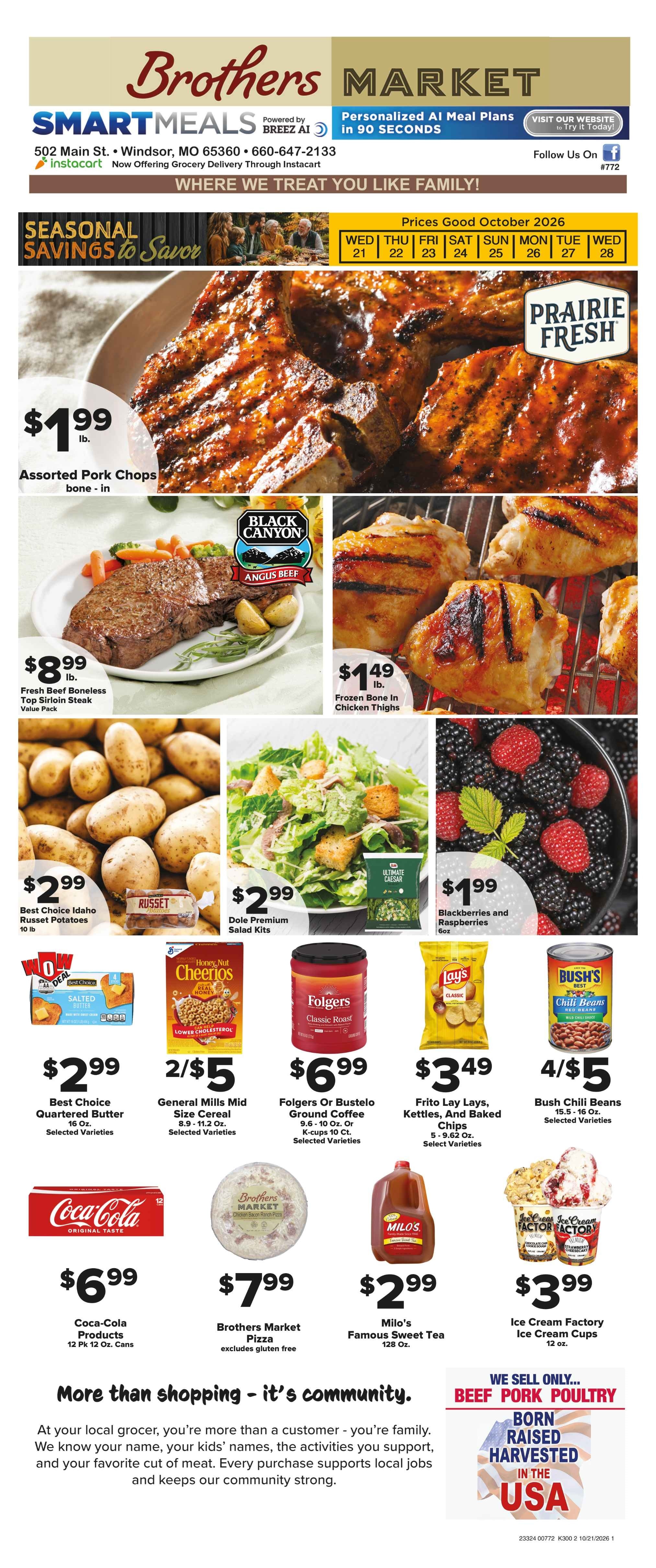 Brothers Market (Windsor, MO) Weekly Ad October 21 - 28, 2026