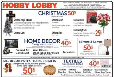 Hobby Lobby Weekly Ad October 25 - 31, 2026
