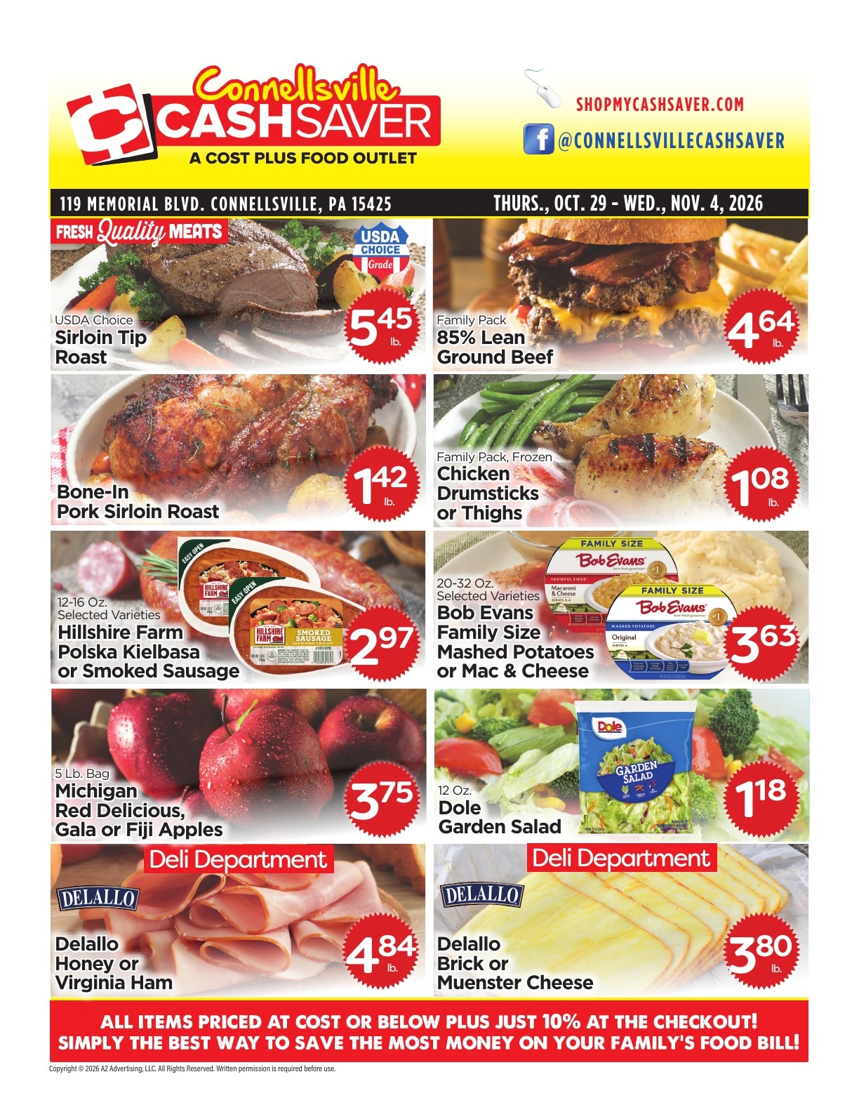 Cash Saver Connellsville Weekly Ad October 29 - November 4, 2026