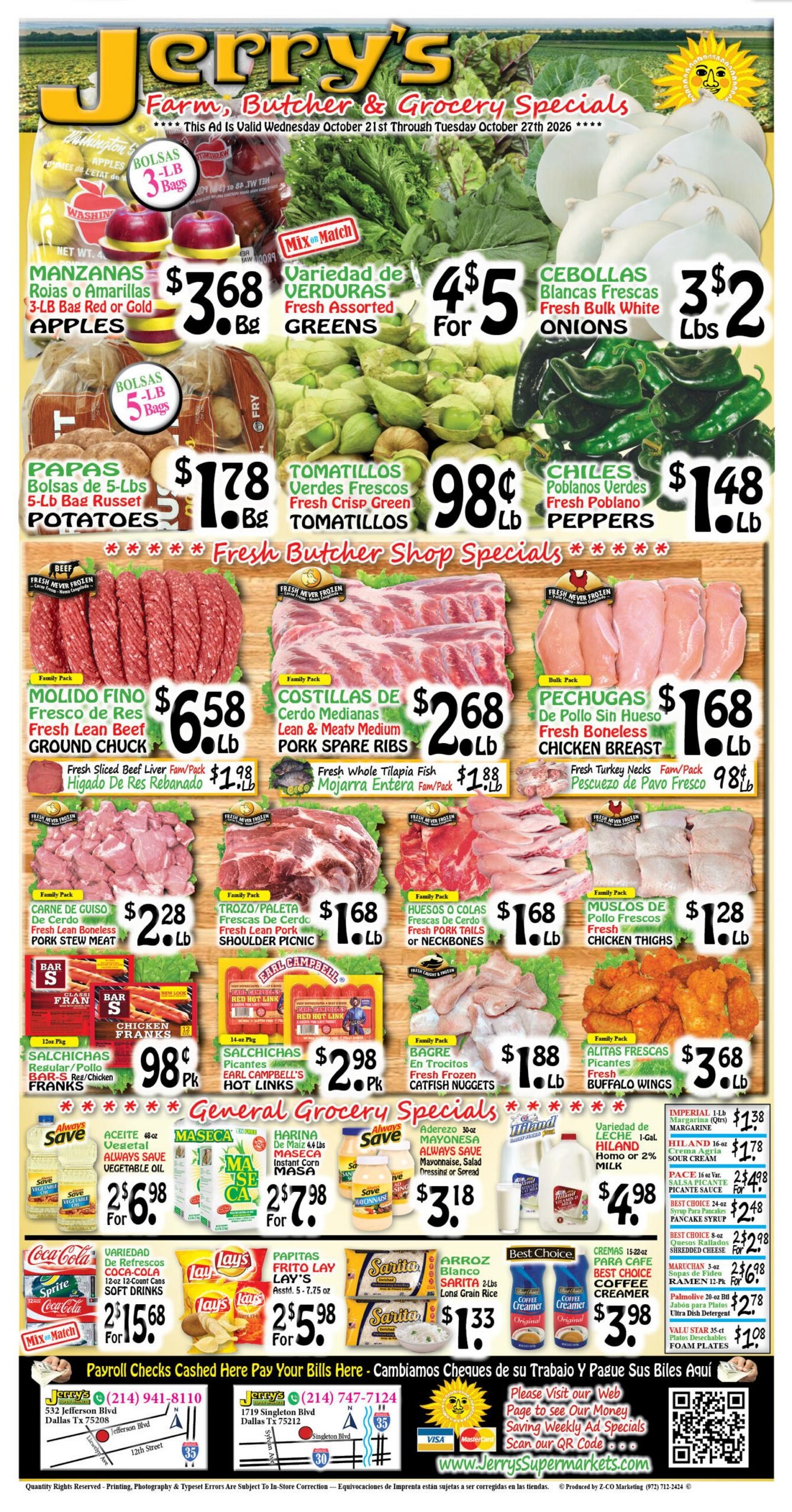 Jerry's Supermarkets Weekly Ad October 21 - 27, 2026