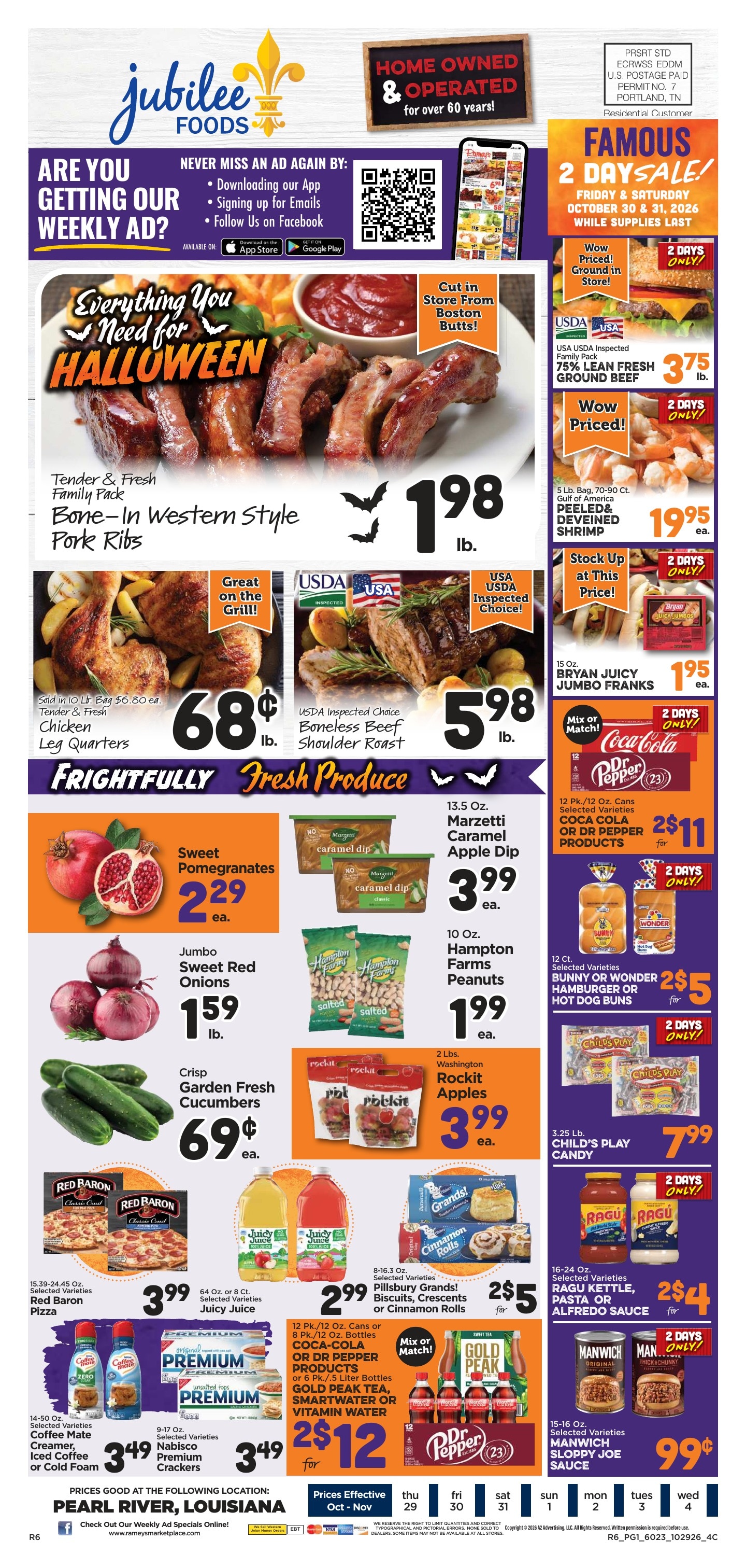 Jubilee Foods Pearl River Weekly Ad October 29 - November 4, 2026
