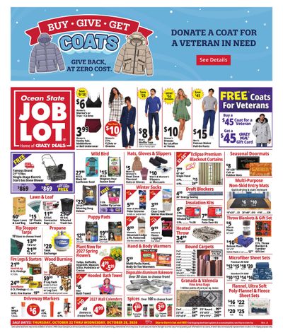 Ocean State Job Lot (Boston Area, MA) Weekly Ad October 22 - 28, 2026